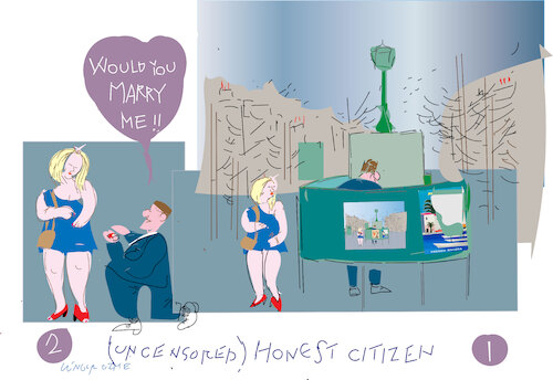 Cartoon: Honest citizen (medium) by gungor tagged will,you,marry,me,will,you,marry,me