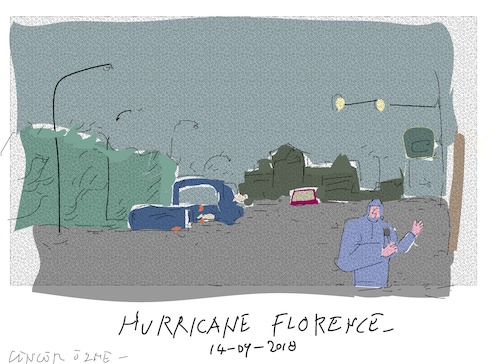 Cartoon: Hurricane Florence (medium) by gungor tagged usa,usa,hurricane,florence