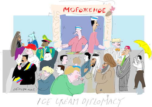 Cartoon: Ice Cream Diplomacy (medium) by gungor tagged russia,russia