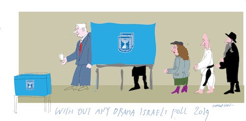 Cartoon: Israel Election 2019 (medium) by gungor tagged israel,israel