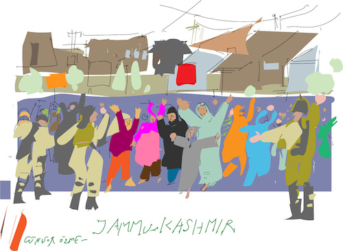 Cartoon: Jammu  Kashmir (medium) by gungor tagged pakistan,pakistan