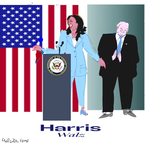 Kamala Harris and Tim Walz