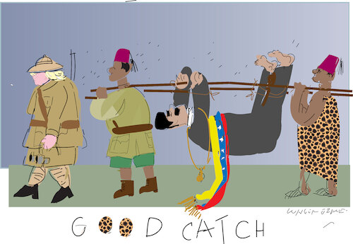 Cartoon: Kidnapping blues (medium) by gungor tagged maduro,was,captured,by,the,ushe,maduro,was,captured,by,the,ushe