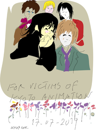 Cartoon: Kyoto Animation Fire (medium) by gungor tagged japan,japan