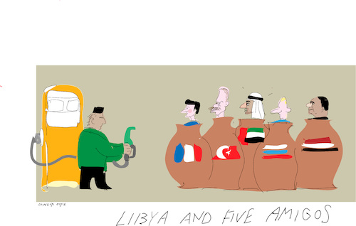 Cartoon: Libya and Five Amigos (medium) by gungor tagged libya,libya