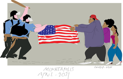 Cartoon: Minneapolis April 2021 (medium) by gungor tagged riots,in,minneapolis,riots,in,minneapolis
