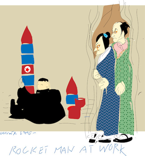 Cartoon: North Korean missile (medium) by gungor tagged north,korean,missile,north,korean,missile