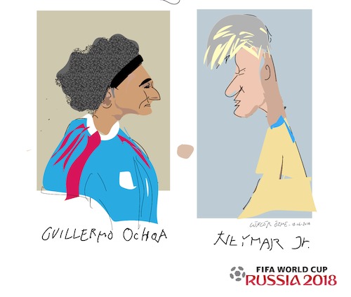 Cartoon: Ochoa and Neymar Jr. (medium) by gungor tagged russia
