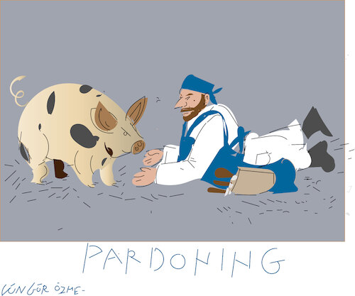 Cartoon: Pardoning the pig (medium) by gungor tagged pardoning,the,pig,pardoning,the,pig