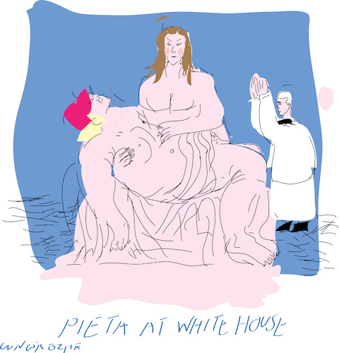Cartoon: Pieta at White House (medium) by gungor tagged us,election,2020,us,election,2020