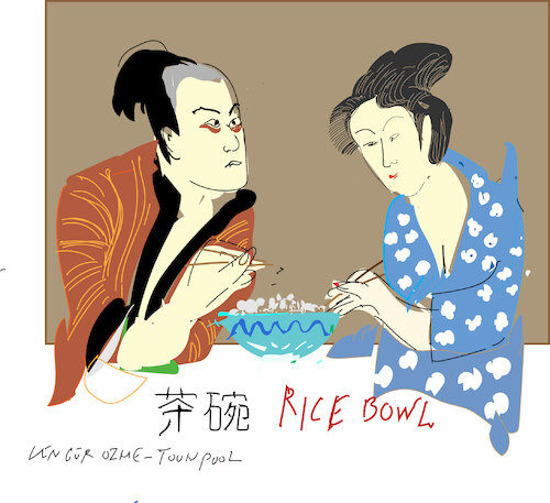 Cartoon: Rice Bowl in Japan (medium) by gungor tagged preice,of,rice,in,japan,preice,of,rice,in,japan