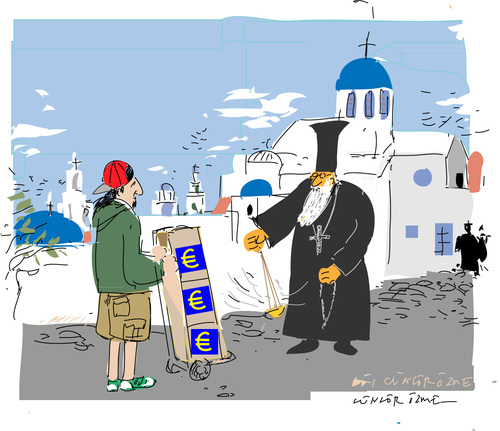 Cartoon: Ritual to The Bailout (medium) by gungor tagged greece