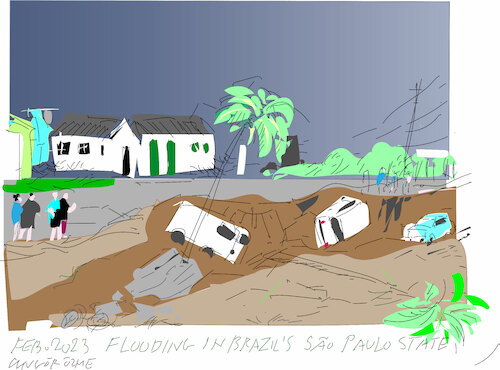 Cartoon: Sao Paulo flood (medium) by gungor tagged sao,paulo,flood,feb,2023,sao,paulo,flood,feb,2023