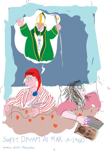 Cartoon: Sweet or not sweet dream (medium) by gungor tagged trump,would,be,new,pope,sweet,trump,would,be,new,pope