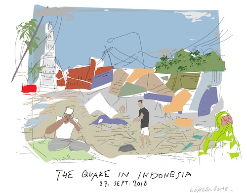 Cartoon: The Quake in Indonesia (medium) by gungor tagged indonesia
