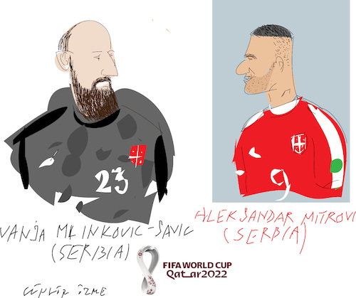 Cartoon: Vanja Milinkovic and A.Mitrovic (medium) by gungor tagged two,serbian,players,in,qatar,2022,two,serbian,players,in,qatar,2022