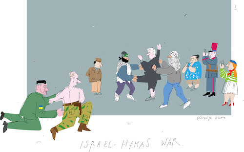 Cartoon: Two wars (medium) by gungor tagged two,wars,tw,wars