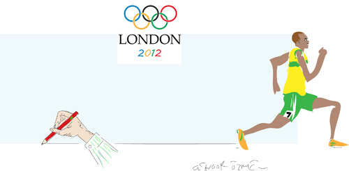 Cartoon: Usain Bolt (medium) by gungor tagged olympic2012