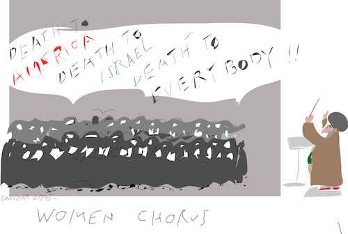 Cartoon: Women chorus (medium) by gungor tagged middle,east,middle,east