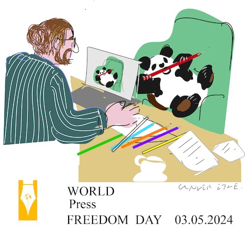 Cartoon: World Press Freedom (medium) by gungor tagged world,press,freedom,2024,world,press,freedom,2024