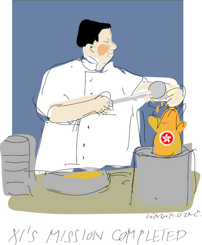 Cartoon: Xi s Peking Duck (medium) by gungor tagged hong,kong,hong,kong