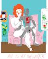 Cartoon: AI is having good fun (small) by gungor tagged ai,and,woman