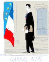 Cartoon: Gabriel Attal (small) by gungor tagged france,younger,prime,minister