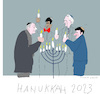 Cartoon: Hanukkah ceremony 2023 (small) by gungor tagged hanukkah,2023