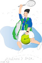Cartoon: N  Djokovic  Saga (small) by gungor tagged djokovic,saga,at,australia,open,2022