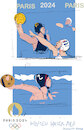 Cartoon: Women water polo at PO 2024 (small) by gungor tagged sketches,women,water,polo,at,po,2024