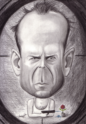 Cartoon: Bruce Willis (medium) by Tomek tagged bruce,willis