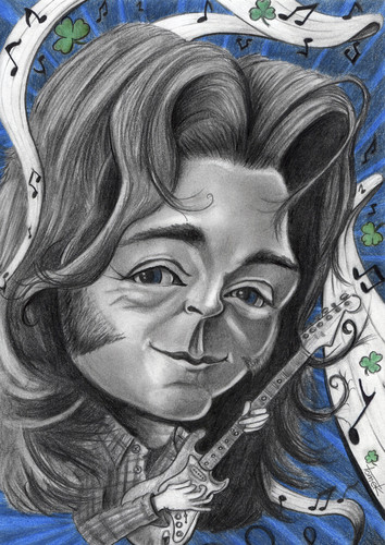 Cartoon: Rory Gallagher (medium) by Tomek tagged irish,blues,gallagher,rory,caricature