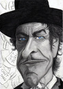 Cartoon: Bob Dylan (small) by Tomek tagged music