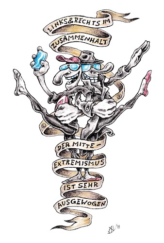 Cartoon: Mitte-Extremismus (medium) by JP tagged mitte,extremismus,zusammenhalt,united,agent,behörde,harmonie,mitte,extremismus,zusammenhalt,united,agent,behörde,harmonie