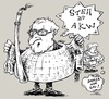 Cartoon: steh zu akw (small) by JP tagged brüderle,moratorium,akw,fdp,merkel