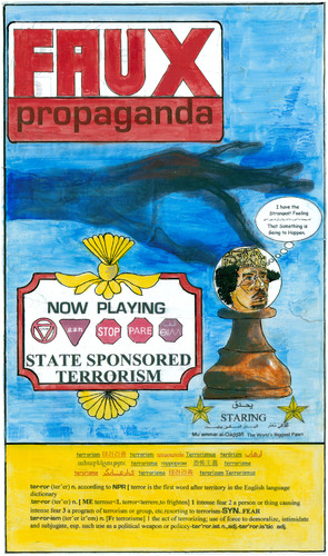 Cartoon: Worlds Bigest Pawn (medium) by WCK tagged terror,war,gaddafi,lybia