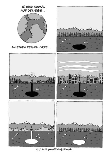 Cartoon: Men come - men go (medium) by smolli tagged pinepoint,canada,nature,polution,resources,earth,mankind,civilization,men