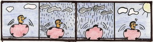 Cartoon: Hupfi and the rain (medium) by Backrounder tagged hupfi,is,lucky,jumpingball