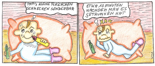Cartoon: Papis kleine Fläschchen (medium) by Backrounder tagged alkoholismus,trinken,jugendschutz,alkohol