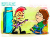 Cartoon: Mother-in-Law and Punk for a Day (small) by putuebo tagged motherinlaw,punk,music,celebration