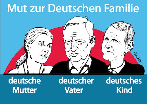 Cartoon: Efd-Ehe für Deutschland (medium) by ESchröder tagged partei,afd,spitzenkandidaten,weidel,gauland,höcke,nazi,familie,ehefür,alle,homophob,homosexuell,lesbisch,schwul,heterosexuell,deutsches,vol,fortbestand,verpaarung