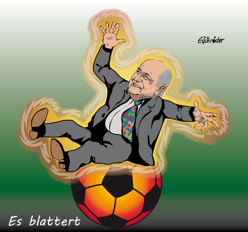 Cartoon: es blattert (medium) by ESchröder tagged fifa,fußballfunktionäre,bestechungsgelder,provisionen,josef,blatter,korruption,wiederwahl,geldwäsche,new,york,times
