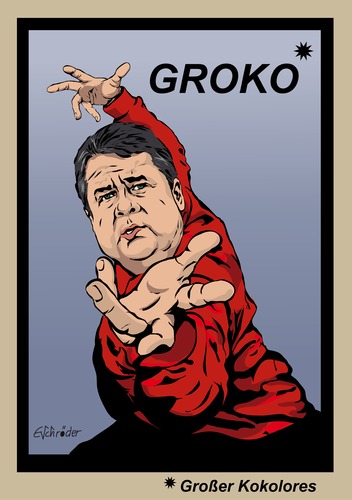 Cartoon: GroKo (medium) by ESchröder tagged sigmar,gabriel,spd,chef,vorstandsklausur,wahl,kanzlerwahl,2017,stagnierende,umfragewerte,deprimierende,wählermisstrauen,konflikte,mit,der,union,bundestagswahl,nervosität,verloren,klartext,groko