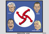 Cartoon: Rechts um !! (small) by ESchröder tagged rechtspopulisten,europa,deutschland,niederlande,groß,britannien,frankreich,lucke,afd,le,pen,front,national,wilders,pvv,farage,ukip,europaparlament,nationalisten,extremisten,europawahl,parteienlandschaft,parteien