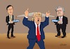 Cartoon: Trump gesteuert (small) by ESchröder tagged trump,donald,usa,präsident,jared,krushner,schwiegersohn,steve,bannon,politikberater