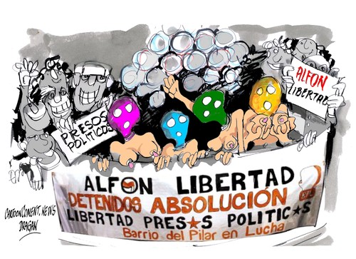 Cartoon: Alfon-Pussy Riot (medium) by Dragan tagged alfon,pussy,riot,madrid,libertad,presos,politics,cartoon