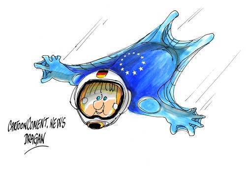 Cartoon: Angela Merkel-Hombre pajaro (medium) by Dragan tagged angela,merkel,hombre,pajaro,alemania,union,europea,parlamento,la,canciller,austeridad,atena,lisbola,huelga,politics,cartoon