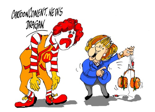 Cartoon: Angela Merkel-McDonald-s (medium) by Dragan tagged angela,merkel,mcdonalds,reino,unido,berlin,simon,mcdonald,politics,cartoon