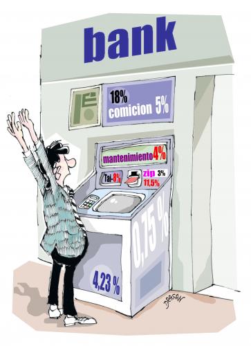Cartoon: bank (medium) by Dragan tagged banko,gastos,visa,mantenimiento,comiciones