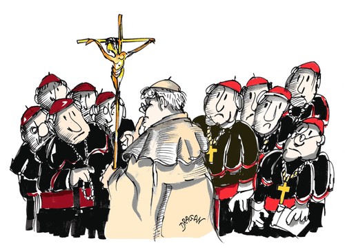 Cartoon: Benedicto XVI (medium) by Dragan tagged papa,benedicto,xvi,alemania,vaticano,conferencia,episcopal,alemana